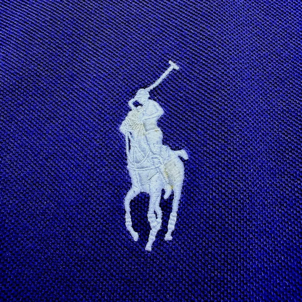 Vintage Polo Ralph LaurenXL Navy Blue Red Big Pony Preppy Faded Y2k Rugby Shirt